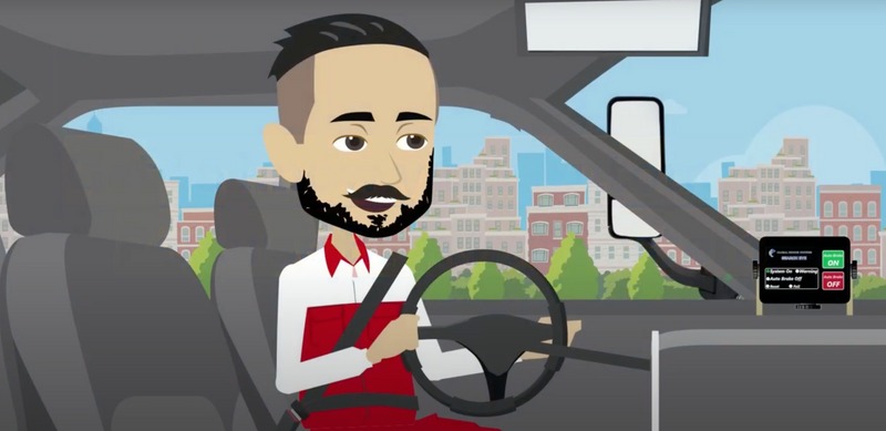 man driving a garbage truck comic