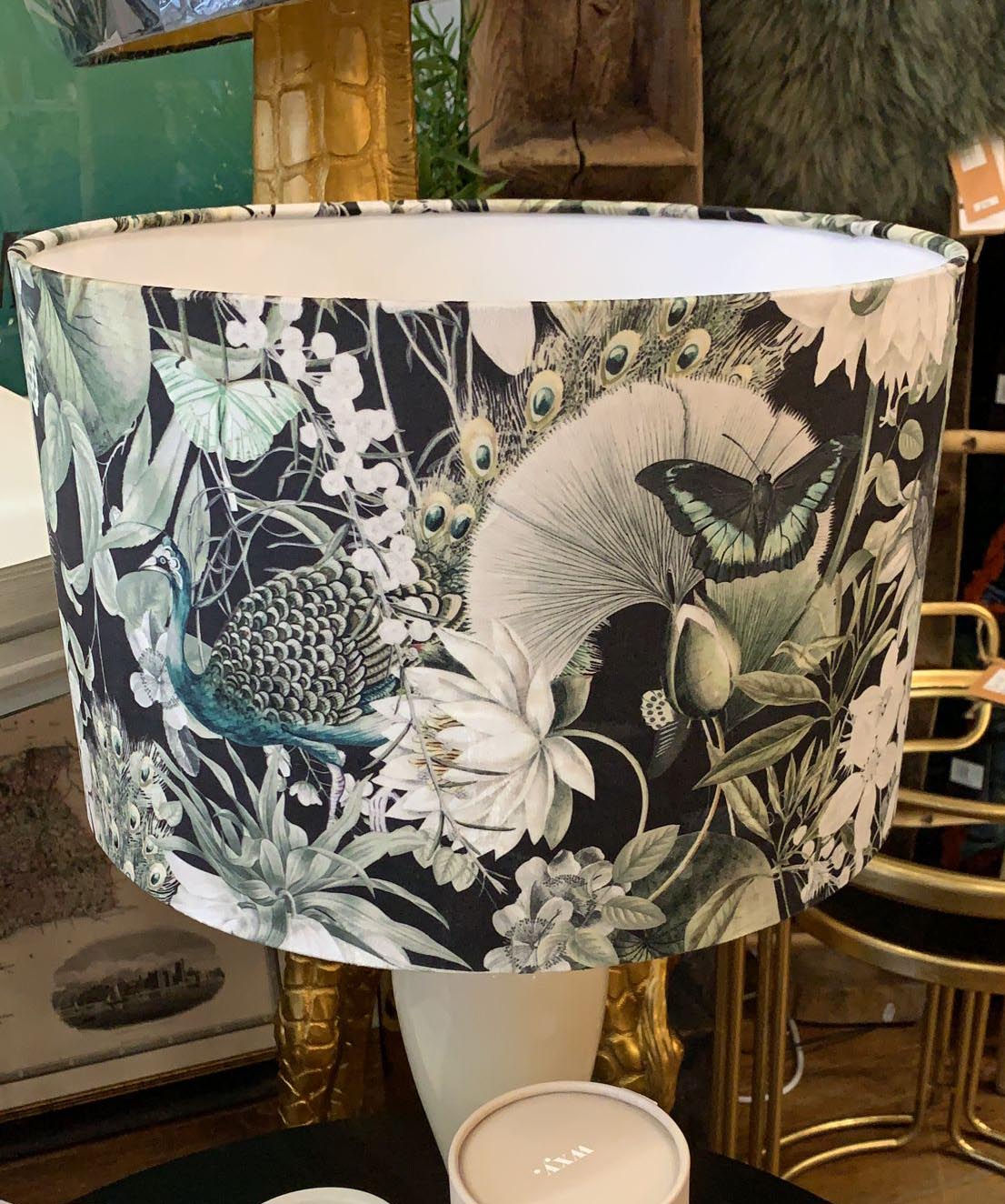 Black and White Floral Lampshade