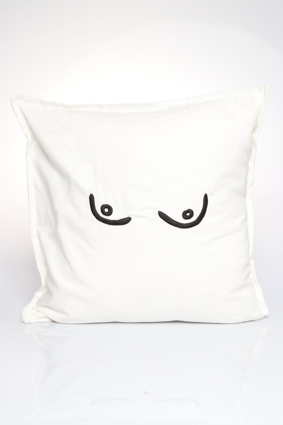 Thumbnail: Pillow Case Set of 3 boobs embroidery designs white+black