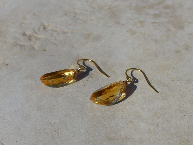 Thumbnail: Oval Citrine Cabochon Earrings