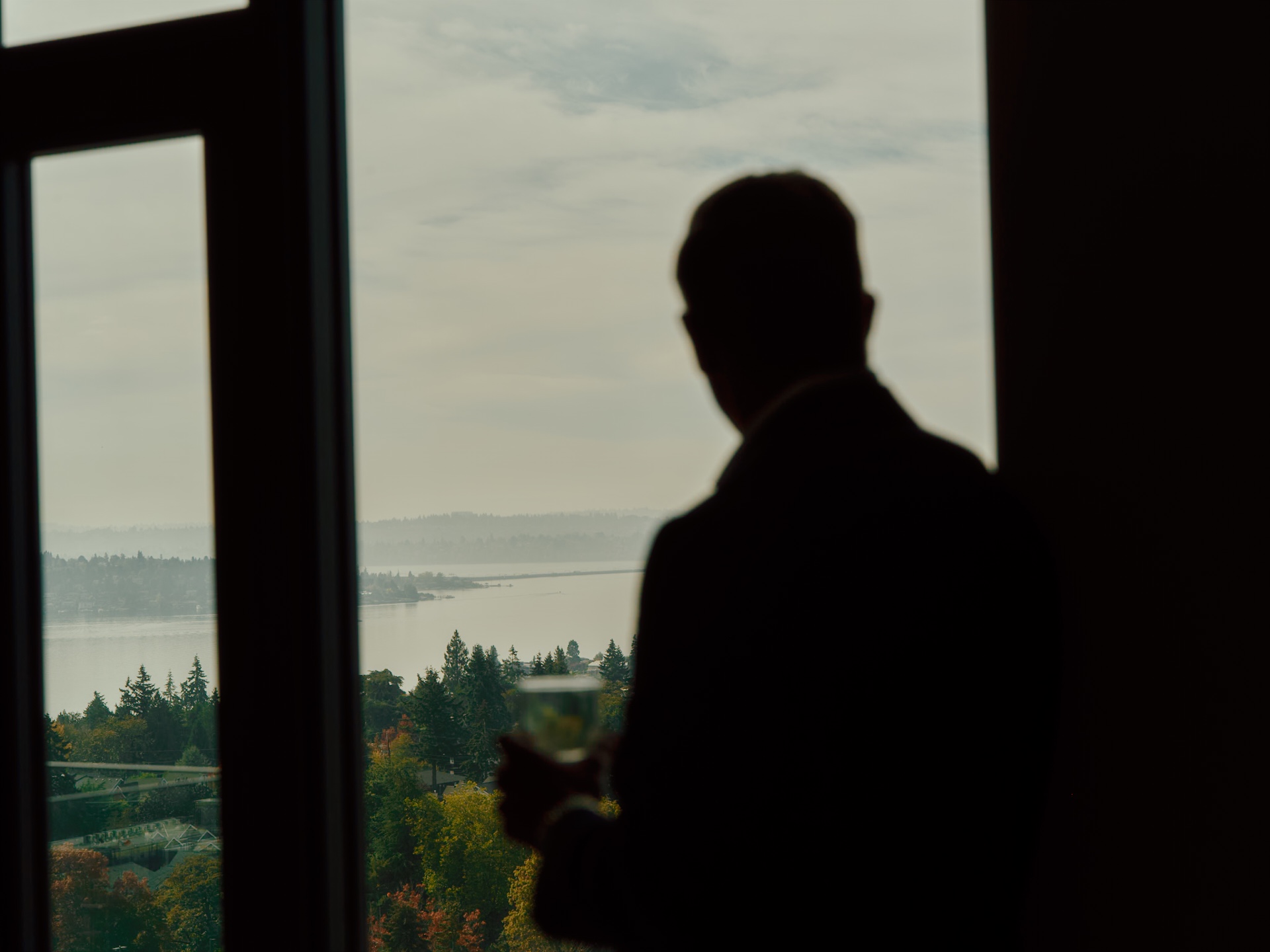Derek Koch overlooking Lake Washington