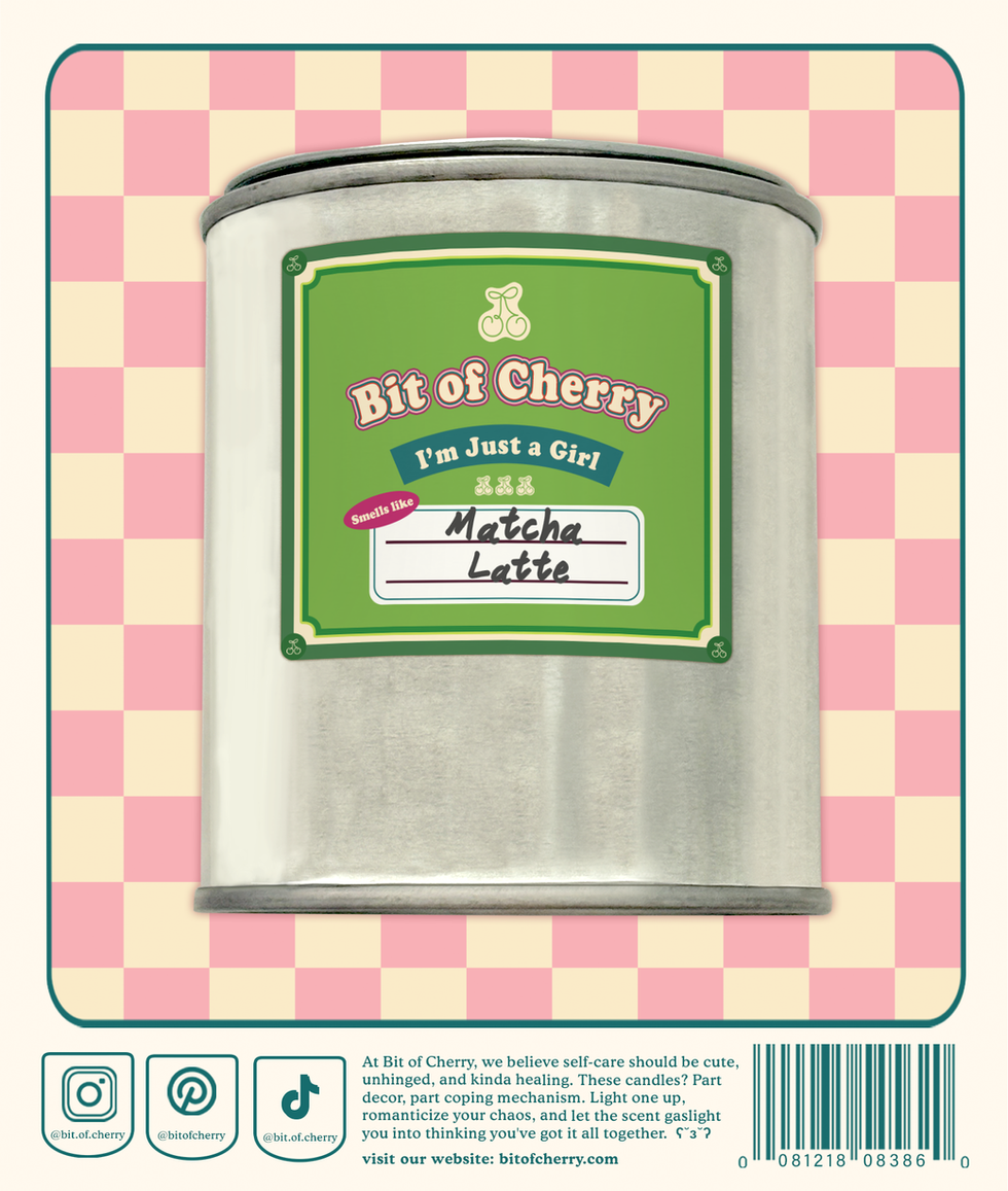 matcha latte tin can candle 12 oz im just a girl