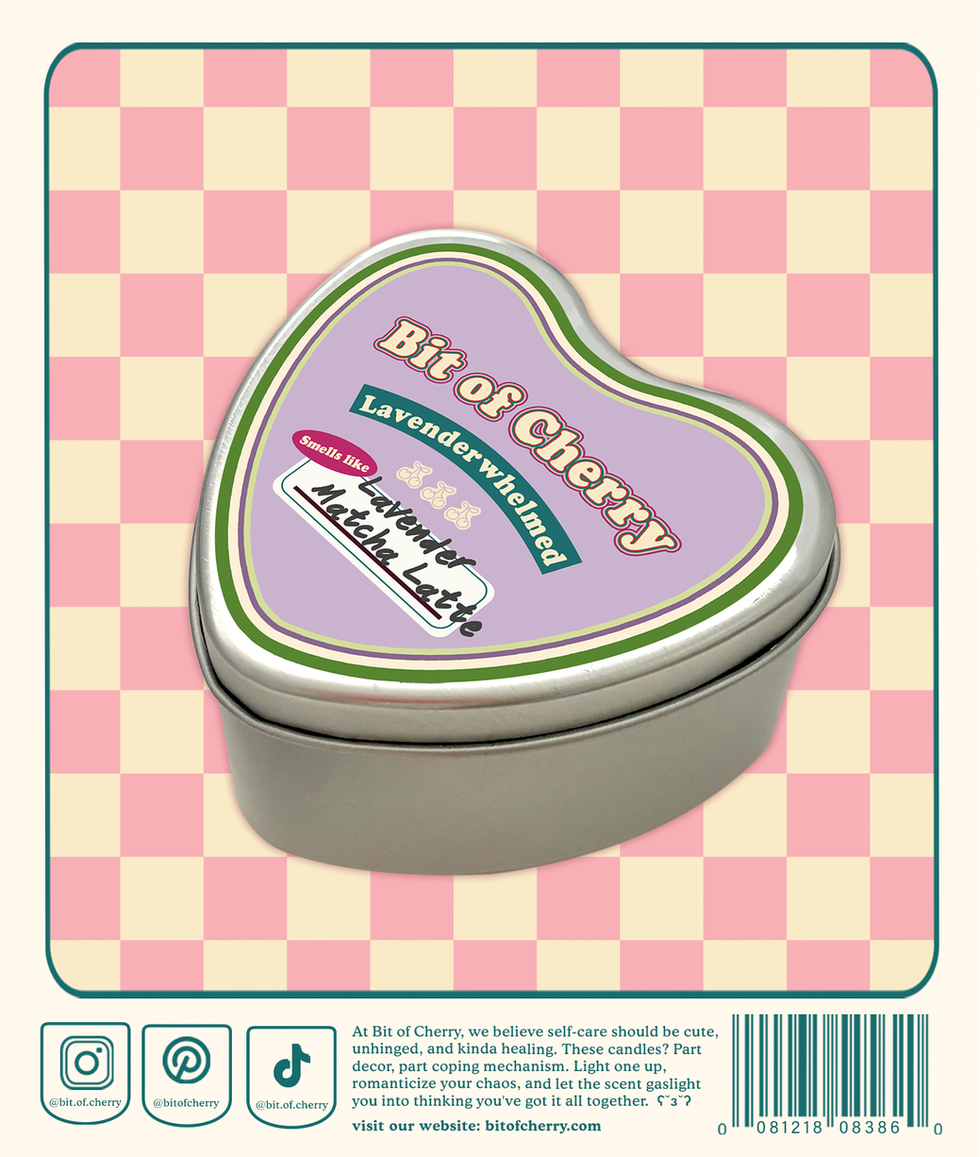 lavender matcha latte heart tin candle 4.2 oz lavenderwhelmed
