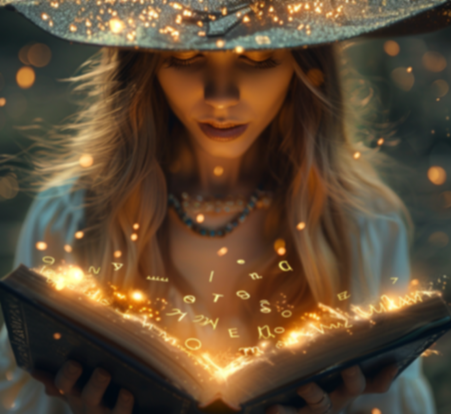 japan_zen7_Golden_Witch_holding_an_ancient_spellbook_with_glo_9487b333-a301-492f-aad6-ce40