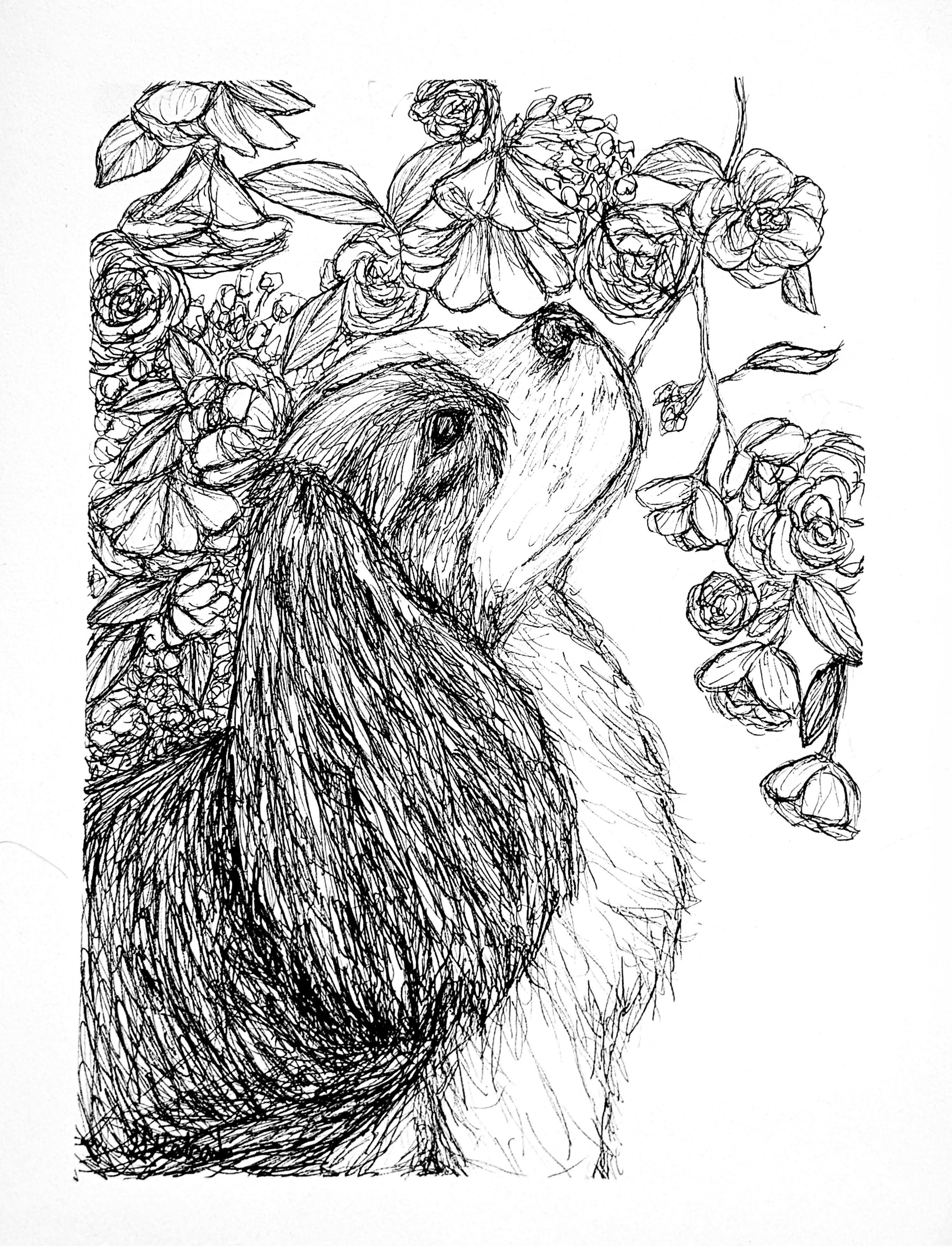 Flowery Cocker Spaniel 