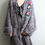 Thumbnail: Vintage floral oversized handknit cardigan