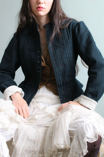 Antiquarian wool pinstripe theatre jacket | charlotteisabeaukwee