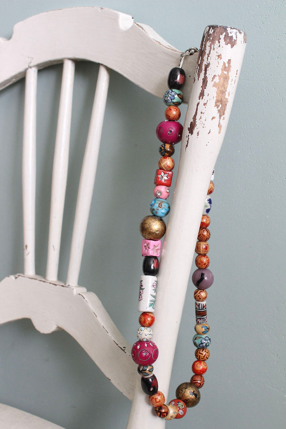 Thumbnail: Vintage necklace with handmade beads
