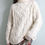 Thumbnail: Floral aran upcycled hand embroidered sweater vintage knitwear irish