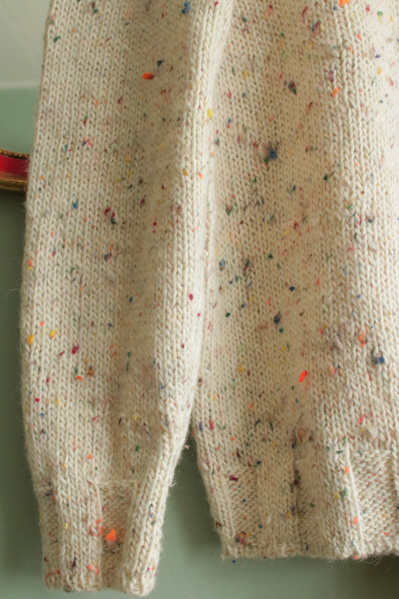 Thumbnail: Speckled wool handmade donegal style col sweater - S