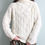 Thumbnail: Floral aran upcycled hand embroidered sweater vintage knitwear irish