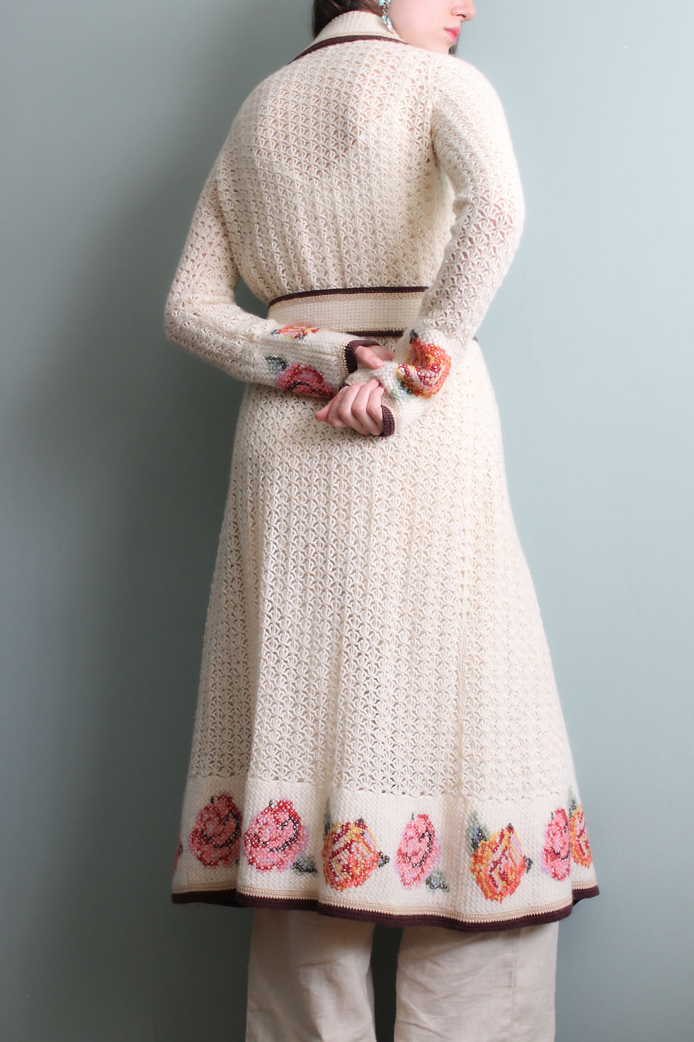 Thumbnail: Rare robe style crochet cardigan