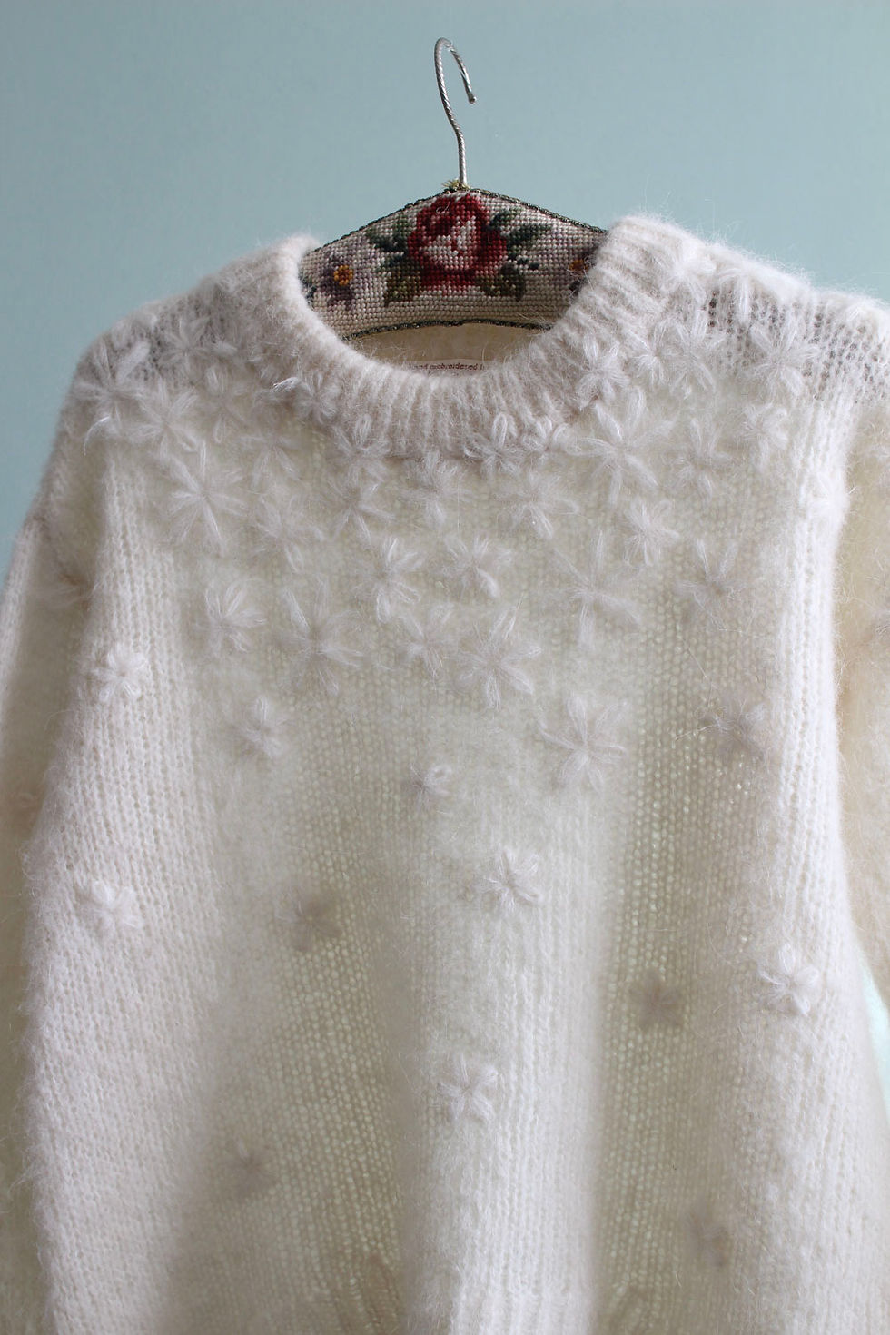 Thumbnail: Hand embroidered mohair sweater