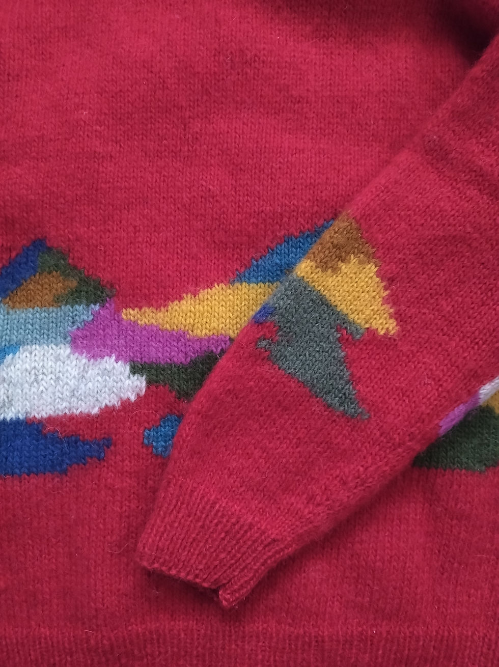 Thumbnail: Vintage Cottage House Icelandic wool sweater in fire red