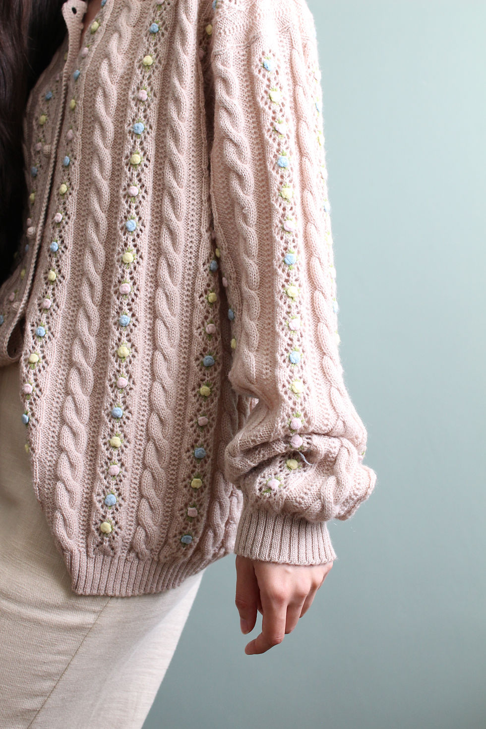 Thumbnail: Vintage Austrian style roses cardigan