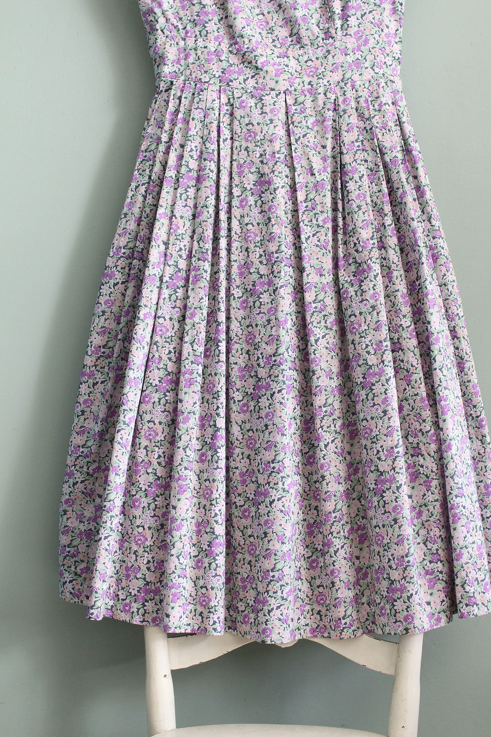 Thumbnail: Charlotte Isabeau vintage Cacharel Liberty apron dress in lilac floral print