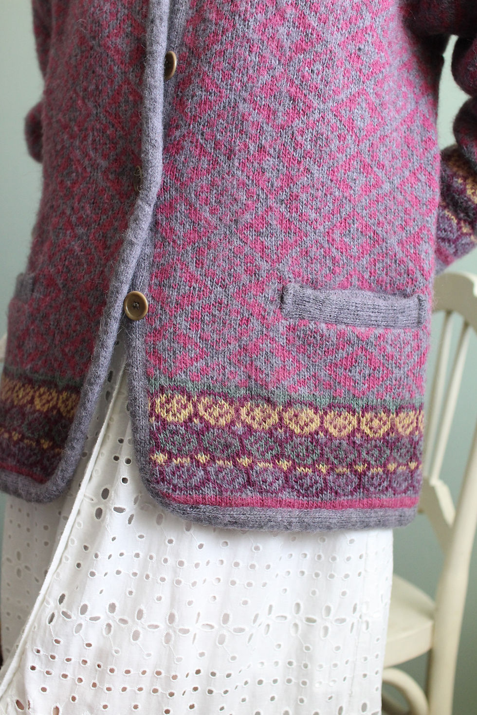 Thumbnail: Vintage pink Norwegian knit