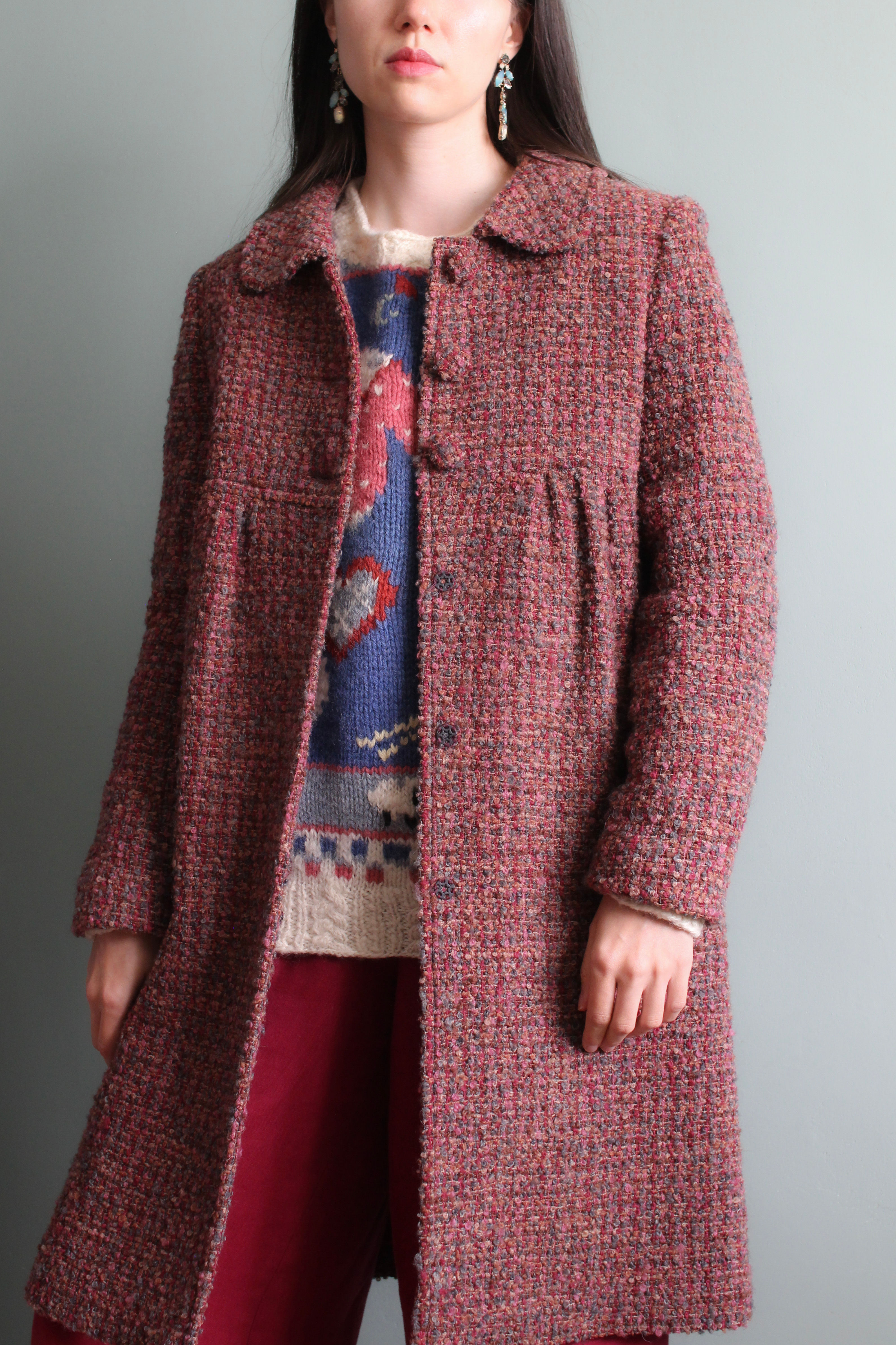 Petit pink bouclé spring jacket or blazer
