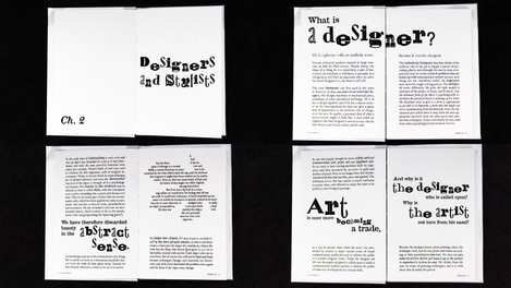 Pages displaying 'Designers and Stylists' and 'What is a design' text