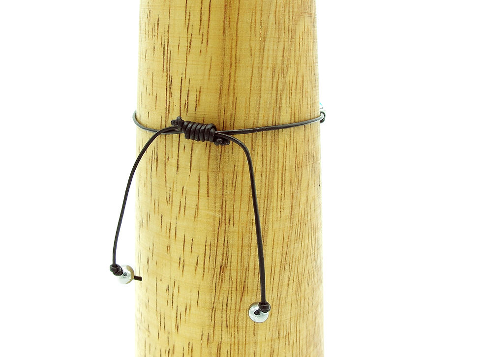 Thumbnail: Alegre - Women's Leather and Wood Bolo Bracelet