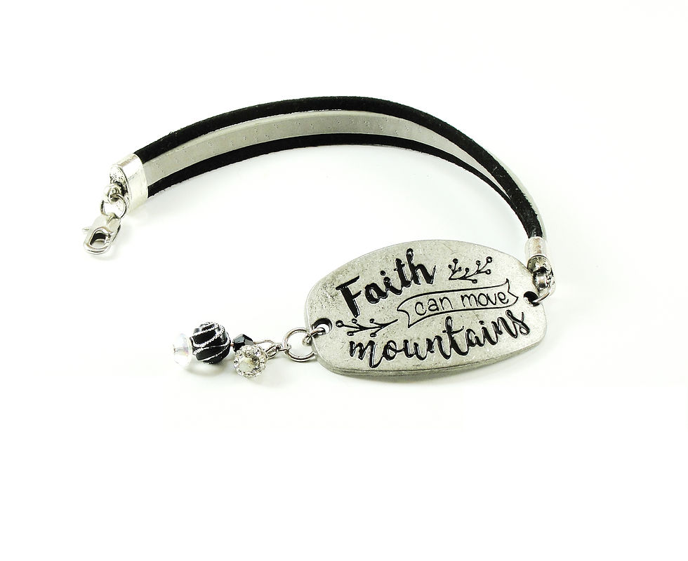 Thumbnail: Declaration - Women's Silver Vegan Leather Faith Message