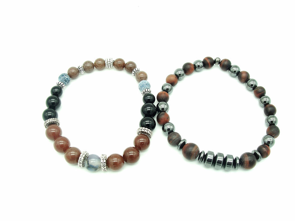 Thumbnail: Rance - Men's Matte Red Tiger's Eye and Hematite