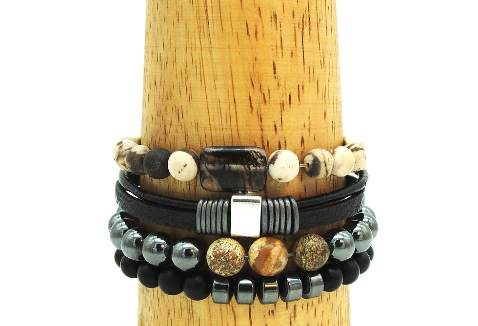 Thumbnail: Jeffari - Men's Matte Onyx and Hematite