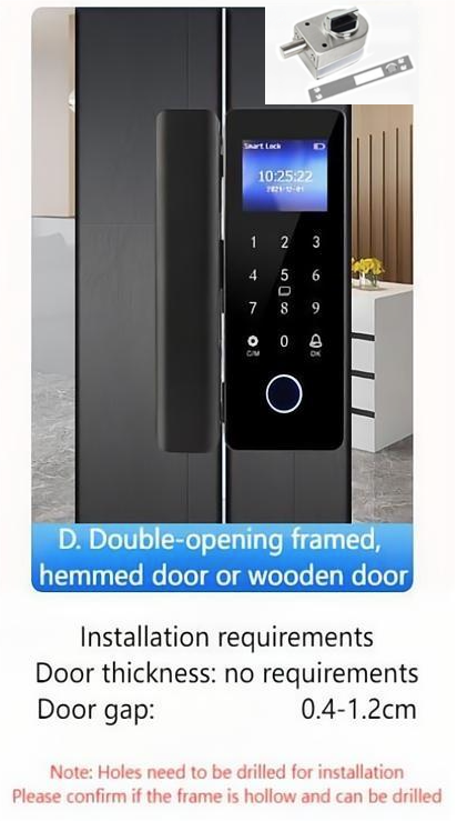 Thumbnail: Glass Door Lock With Thickness Of 10-12mm Support Fingerprint + IC card + Passwo
