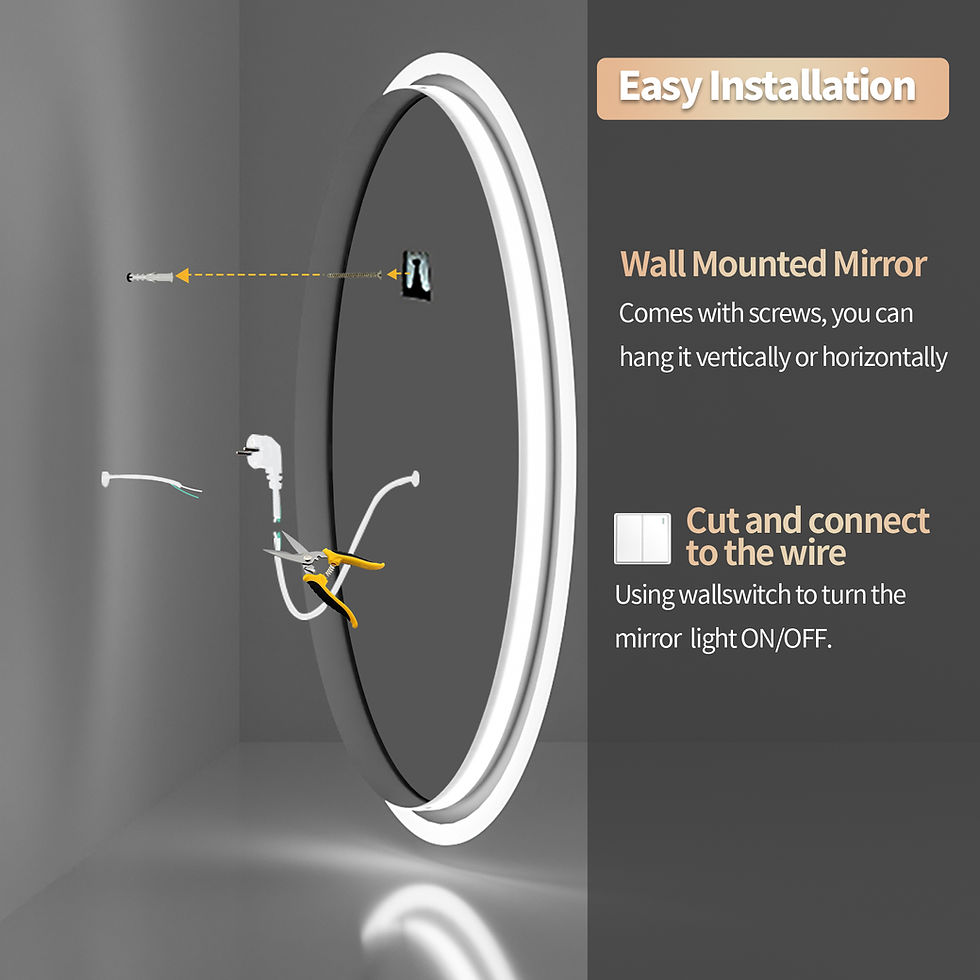 Thumbnail: LED Bathroom Mirror Round 600/800mm Illuminated Dimmable Backlit Lighted Wall Va