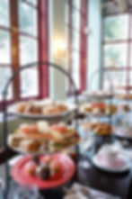 Elegant three-tiered afternoon tea