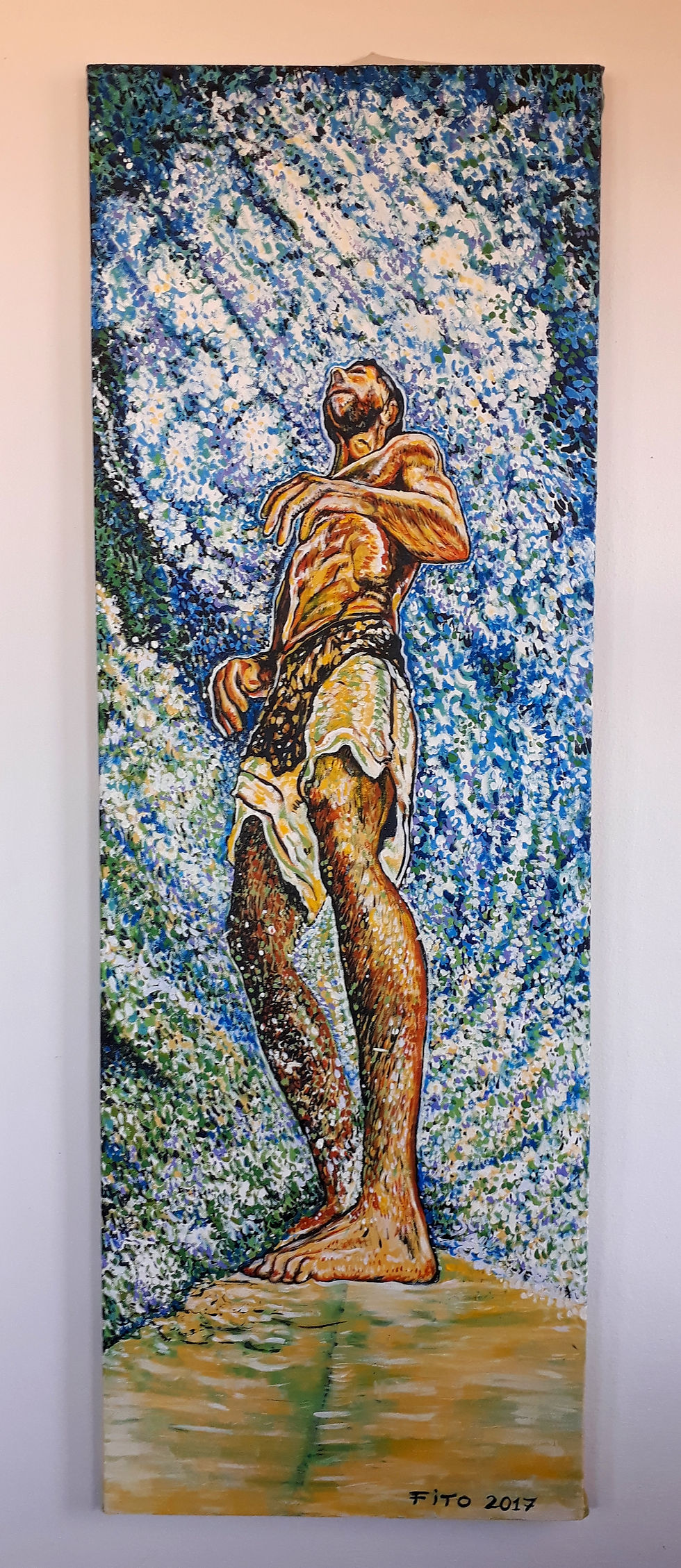 "Serfista" Acrílico sobre tela. Medidas 1metro 50 por 52 cm.