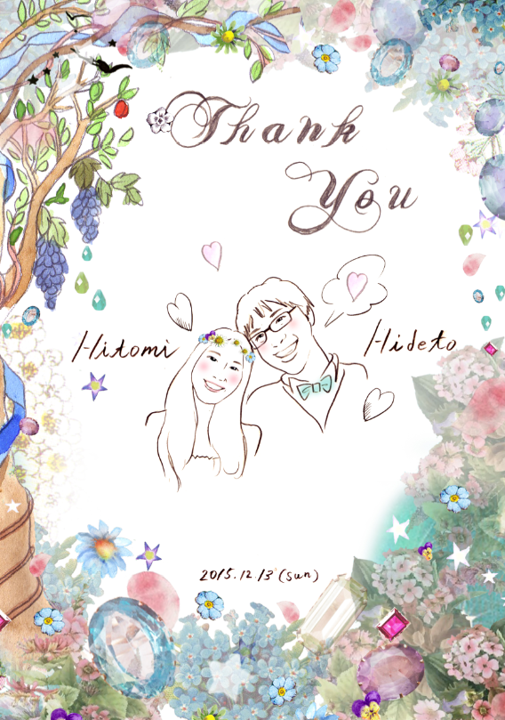サムネイル： welcome board -似顔絵-
