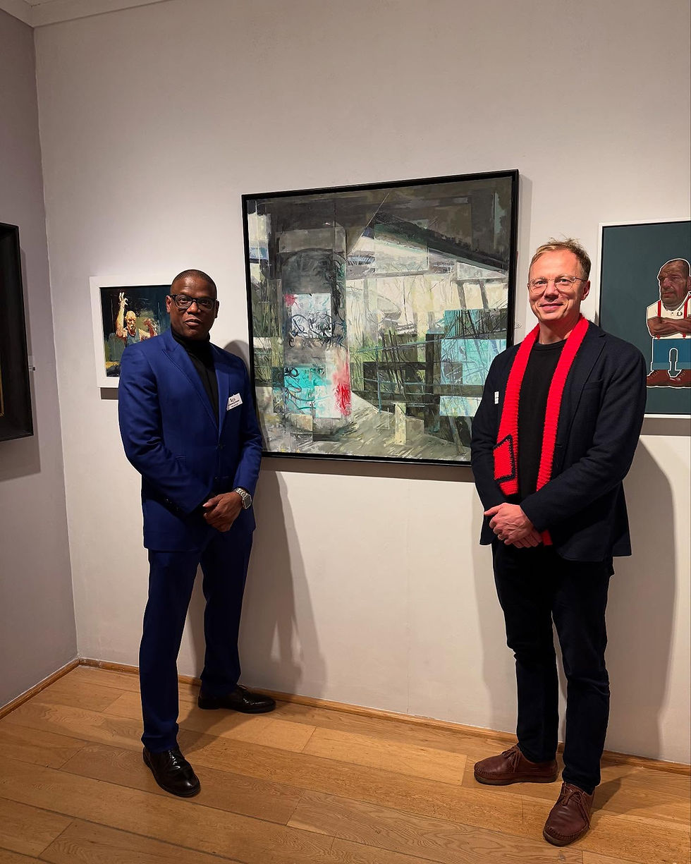 President of the ROI Adebanji Alade and I next to my painting
