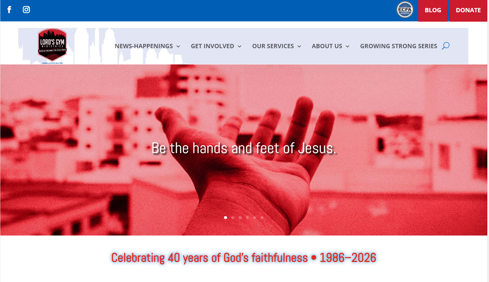 Original Lord's Gym Ministries homepage before the redesign