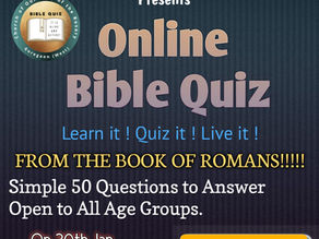 Online Bible quiz on Sunday, 30 January 2022