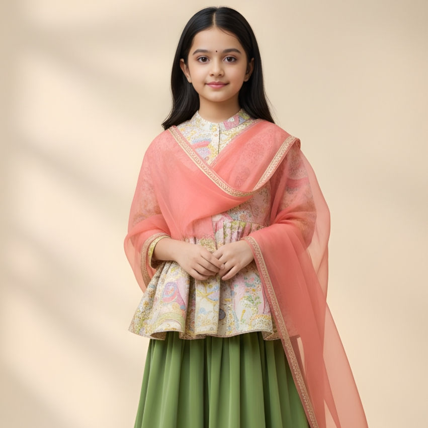 Gillimitti Little Leaf Green Skirt