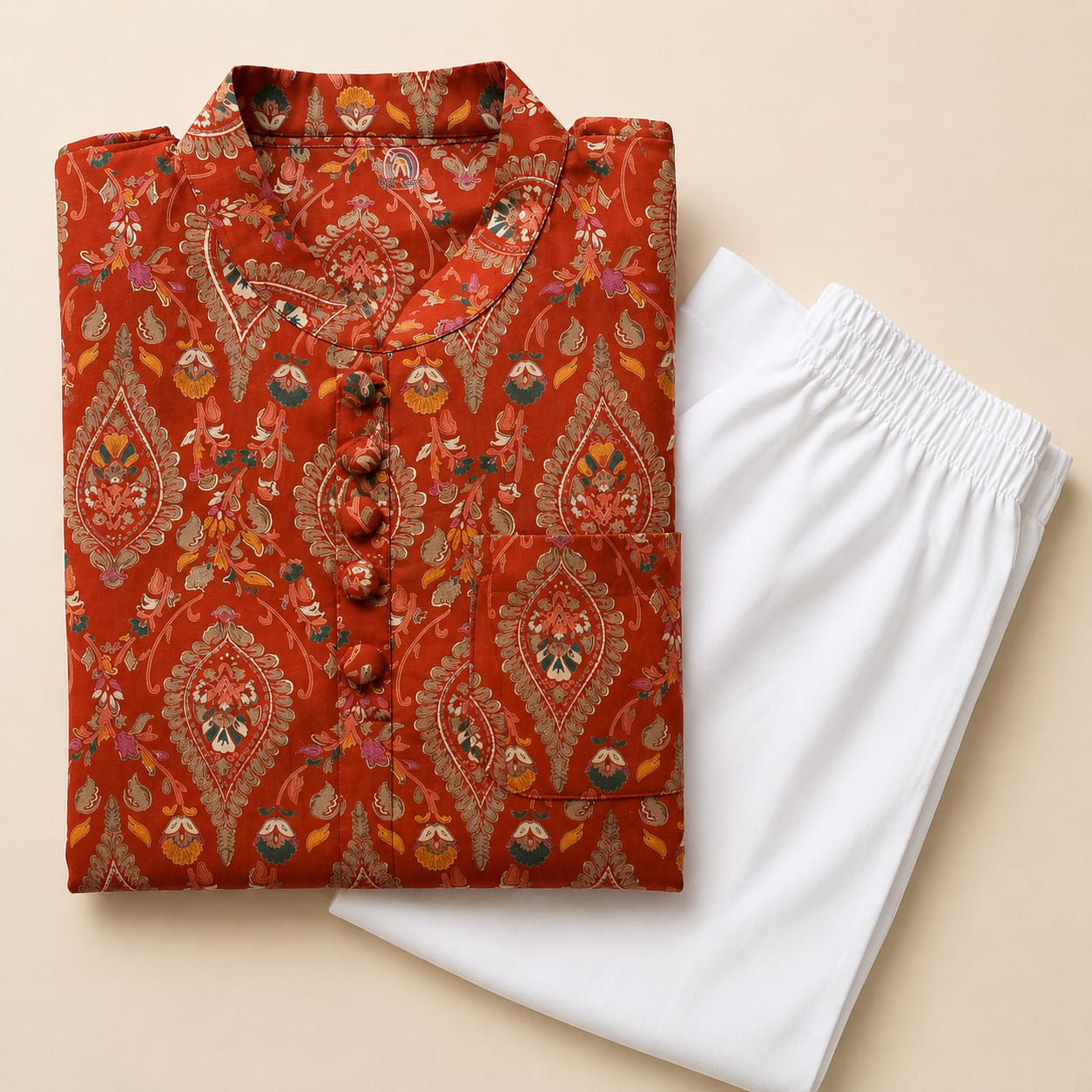 Printed Cotton Kurta Set