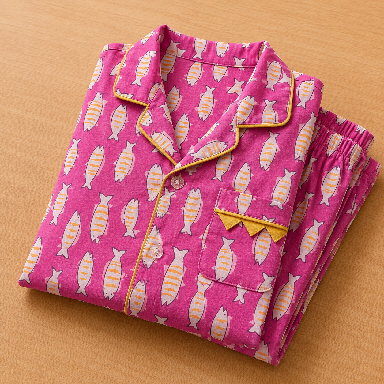 Pink Fish Night Suit Set