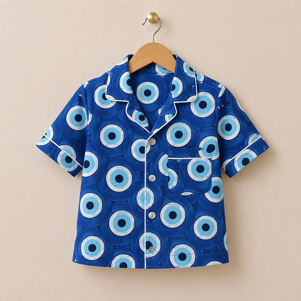 Thumbnail: Evil Eye Half Sleeves Nightsuit Set