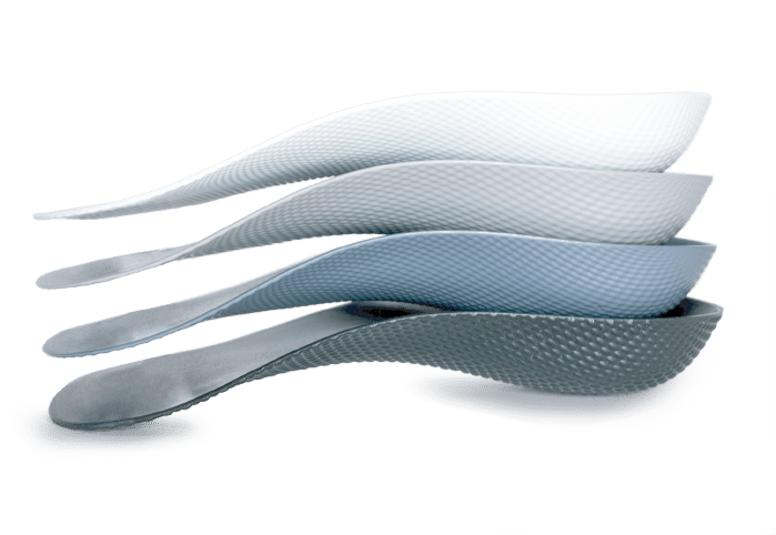 4 different rigidities of forward motion PRX orthotic shells