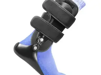 Foot in AFO brace side view