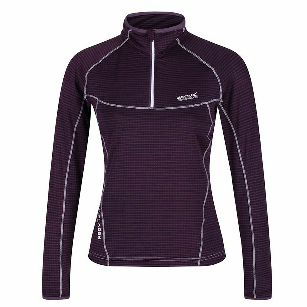 Miniaturbild: Langarm Damen T-Shirt Regatta Yonder Half-Zip Purpur