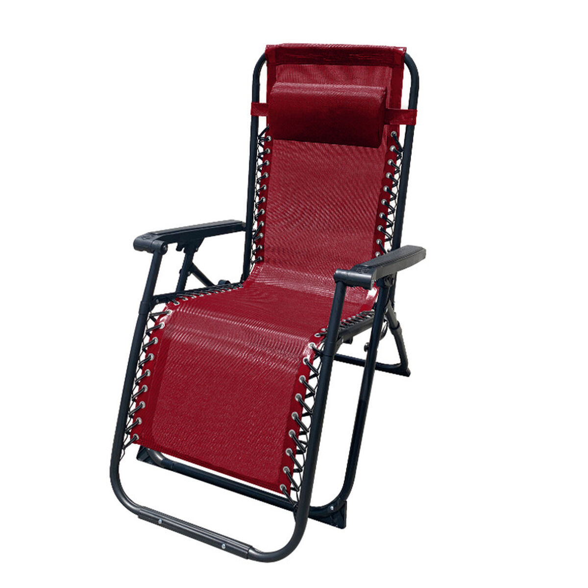 Marbueno klappbarer Stahl Liegestuhl mit Kissen Garten und Pool 90X66X108 cm