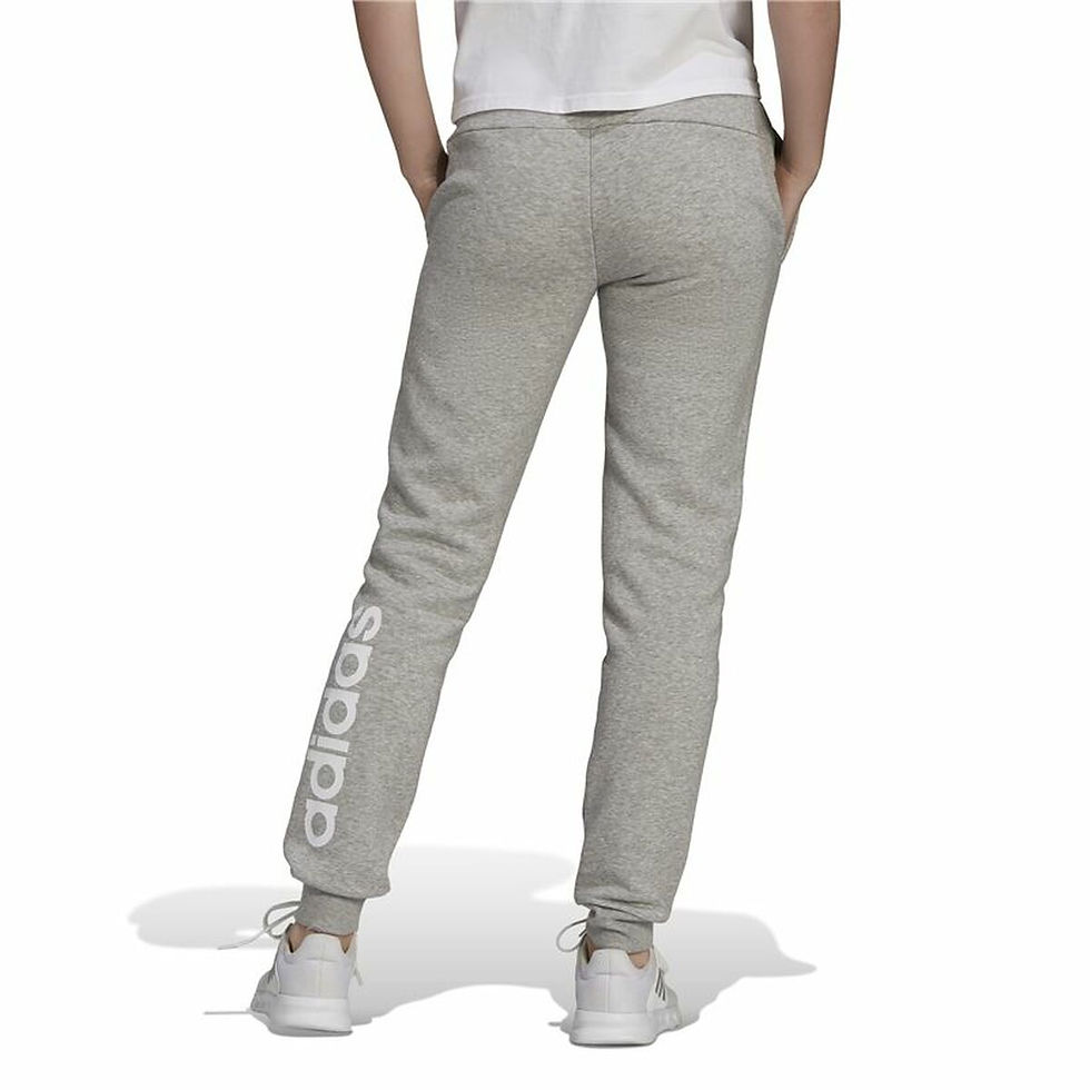 Miniaturbild: Lange Sporthose Adidas Essentials Fleece Logo Damen Grau