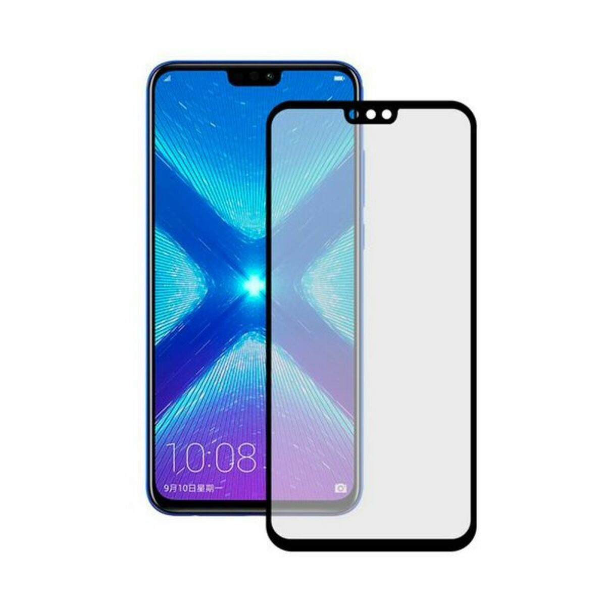 Bildschirmschutz aus Hartglas fürs Handy Honor 8X KSIX Extreme 2.5D Schwarz