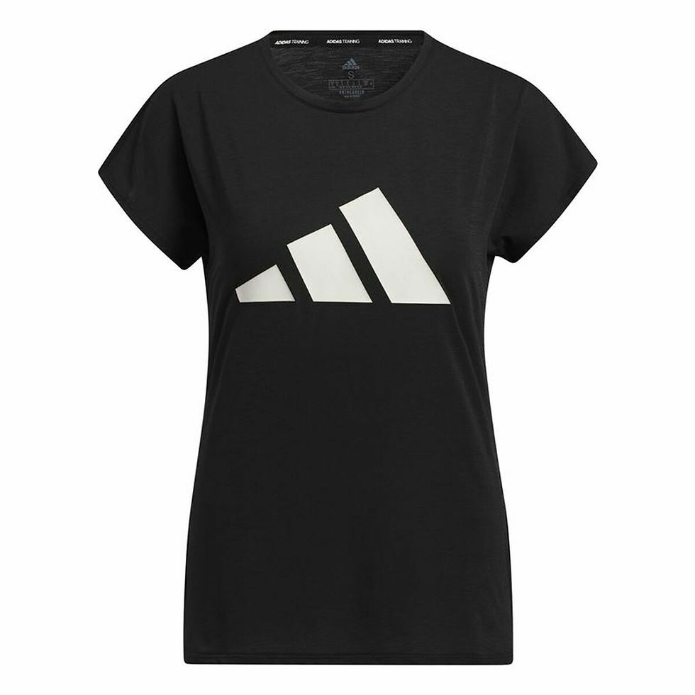 Miniaturbild: Damen Kurzarm-T-Shirt Adidas Training 3 Bandas Schwarz