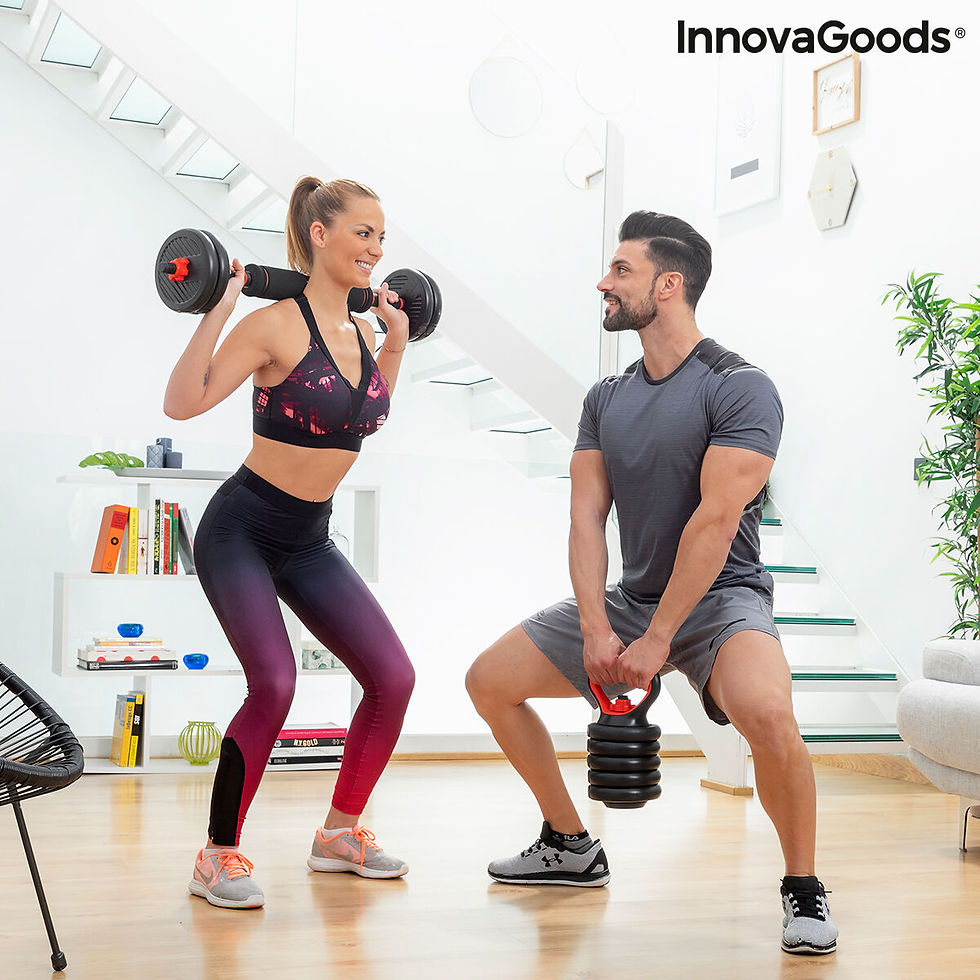 Miniaturbild: 6 in 1 Verstellbarer Hantelsatz mit Trainingsanleitung Sixfit InnovaGoods   E