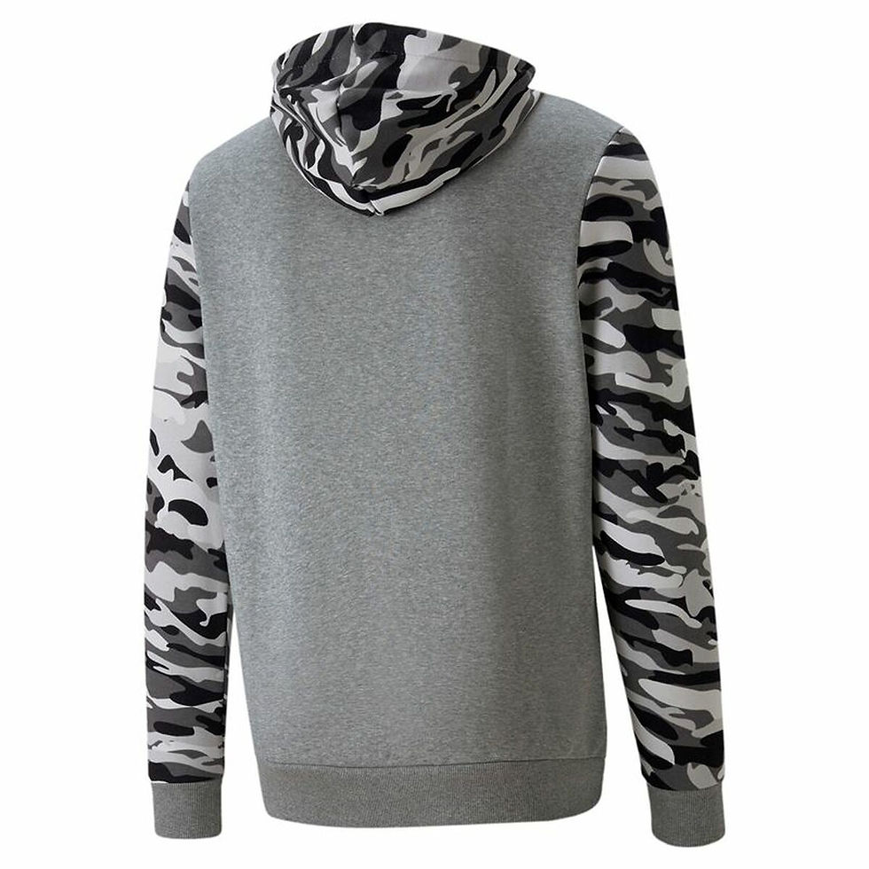 Miniaturbild: Herren Sweater mit Kapuze Puma ESS Camo Schwarz Grau Weiß Tarnfarbe