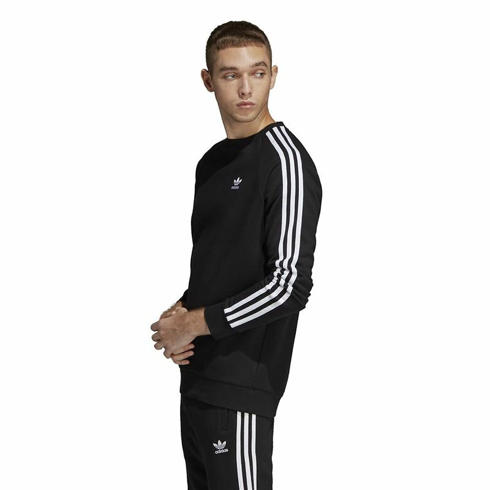 Miniaturbild: Herren Sweater ohne Kapuze Adidas 3 stripes Schwarz