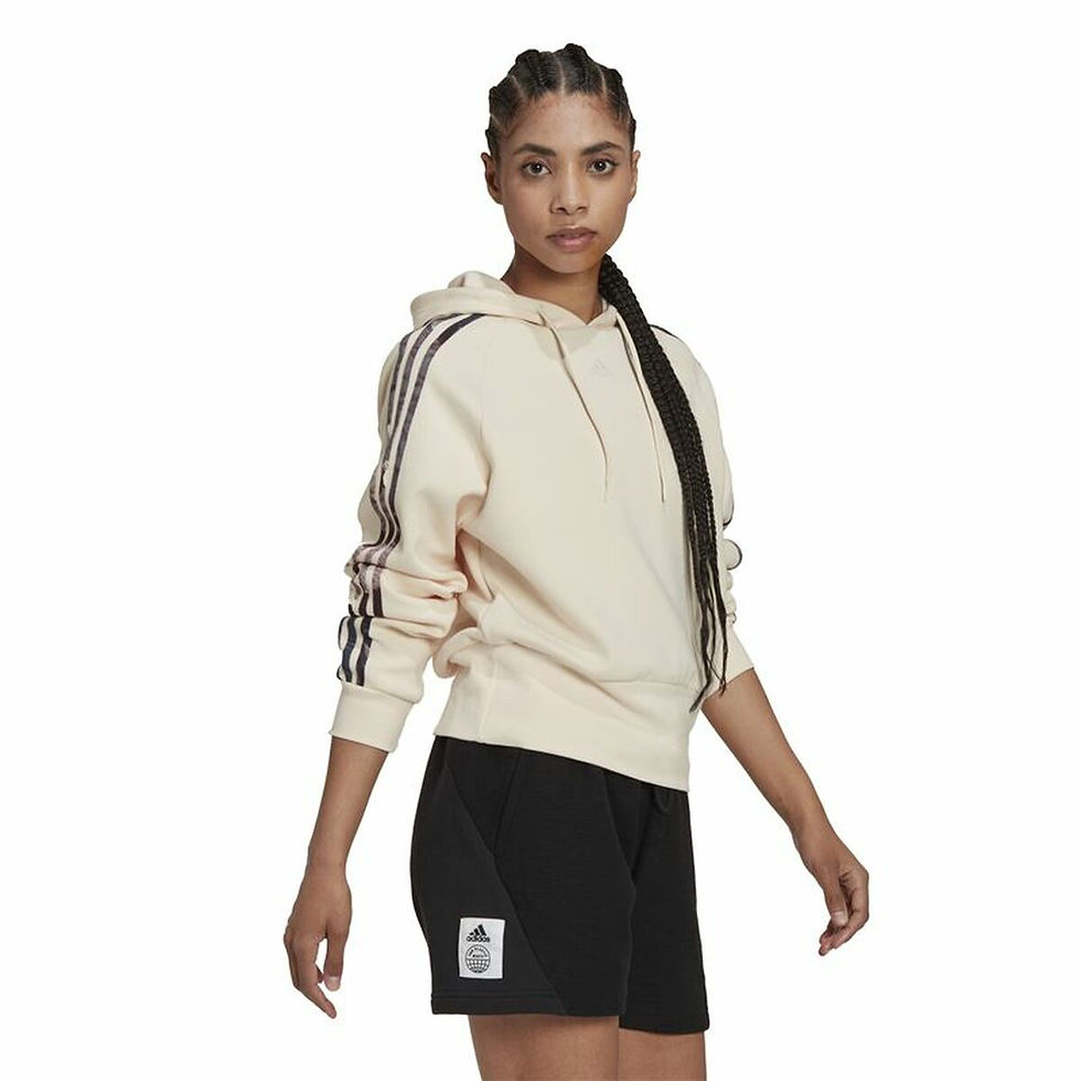 Miniaturbild: Damen Sweater mit Kapuze Adidas AllOver Print Beige
